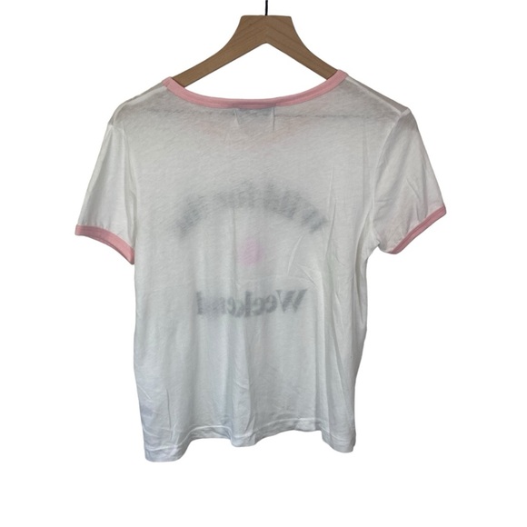NWT Wildfox Wild For the Weekend T Shirt White and Pink Size Small - Picture 3 of 6